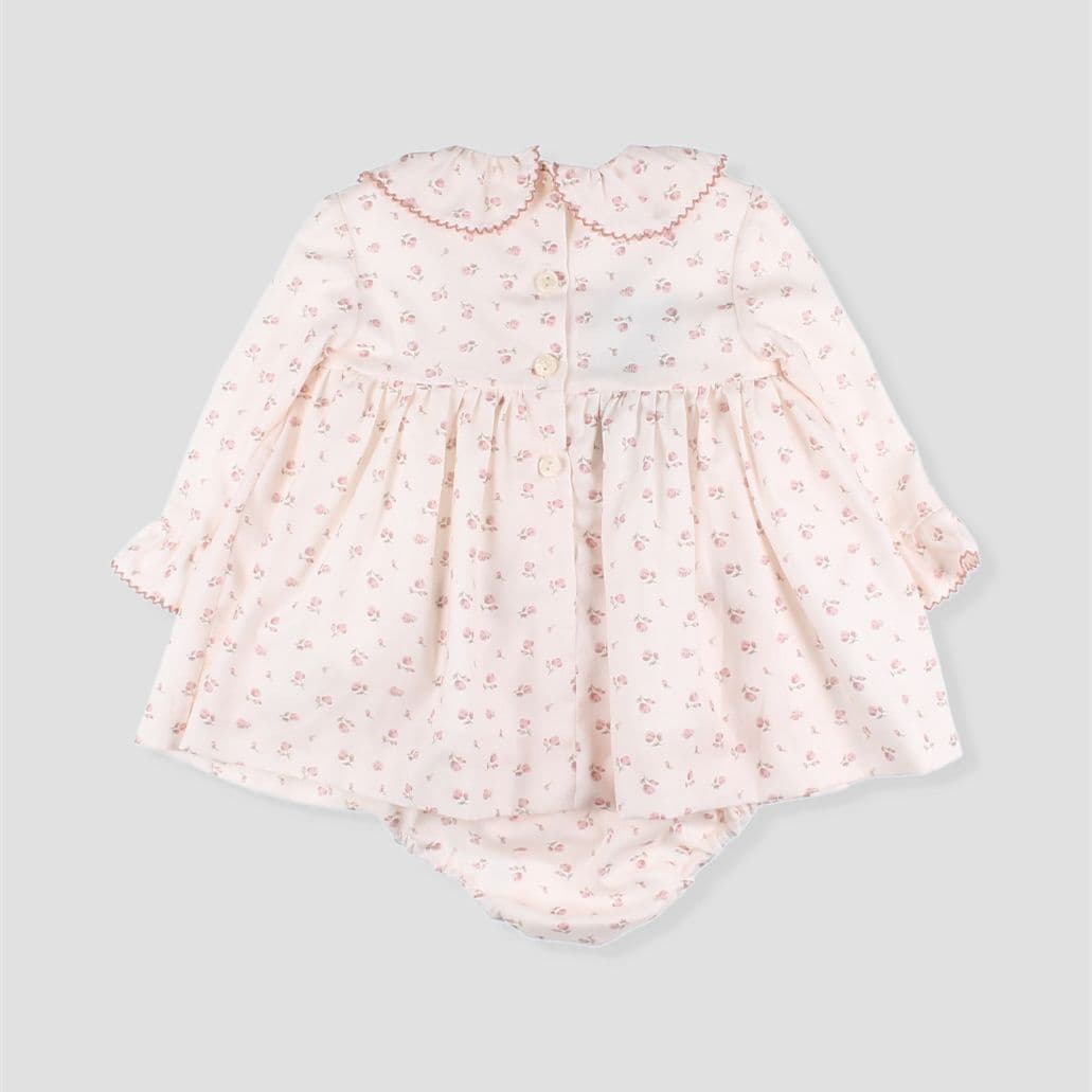 *SALE* FOQUE Baby Girls Light Pink Floral Cotton Dress & Bloomers Set "2425219"