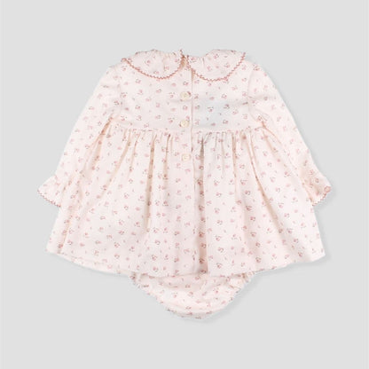 *SALE* FOQUE Baby Girls Light Pink Floral Cotton Dress & Bloomers Set "2425219"