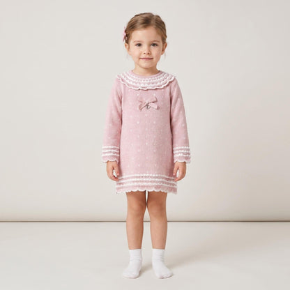 *SALE* FOQUE Baby Girls Light Pink Knitted Dress 2421211