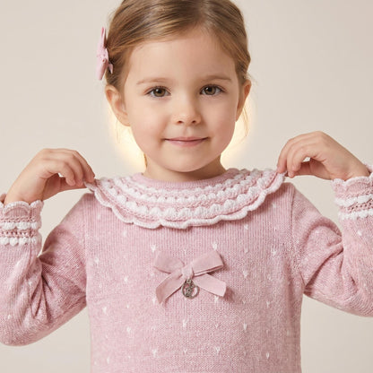 *SALE* FOQUE Baby Girls Light Pink Knitted Dress 2421211