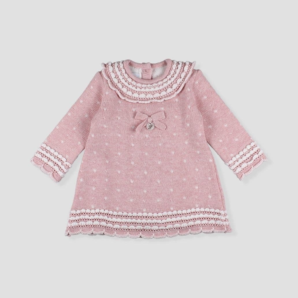 *SALE* FOQUE Baby Girls Light Pink Knitted Dress 2421211