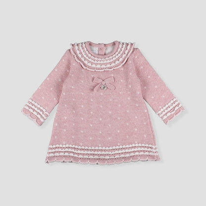 *SALE* FOQUE Baby Girls Light Pink Knitted Dress 2421211