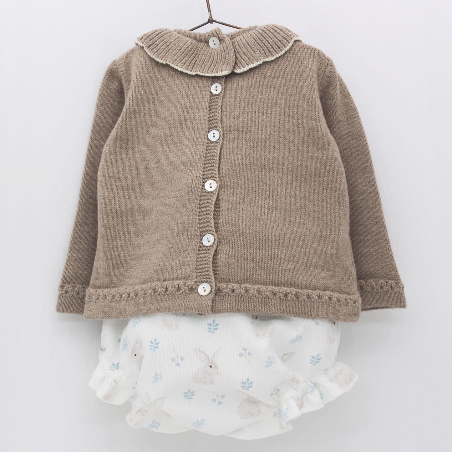 *SALE* FOQUE Baby Girls Taupe Knitted Bunny Top with Bloomers "2324107"