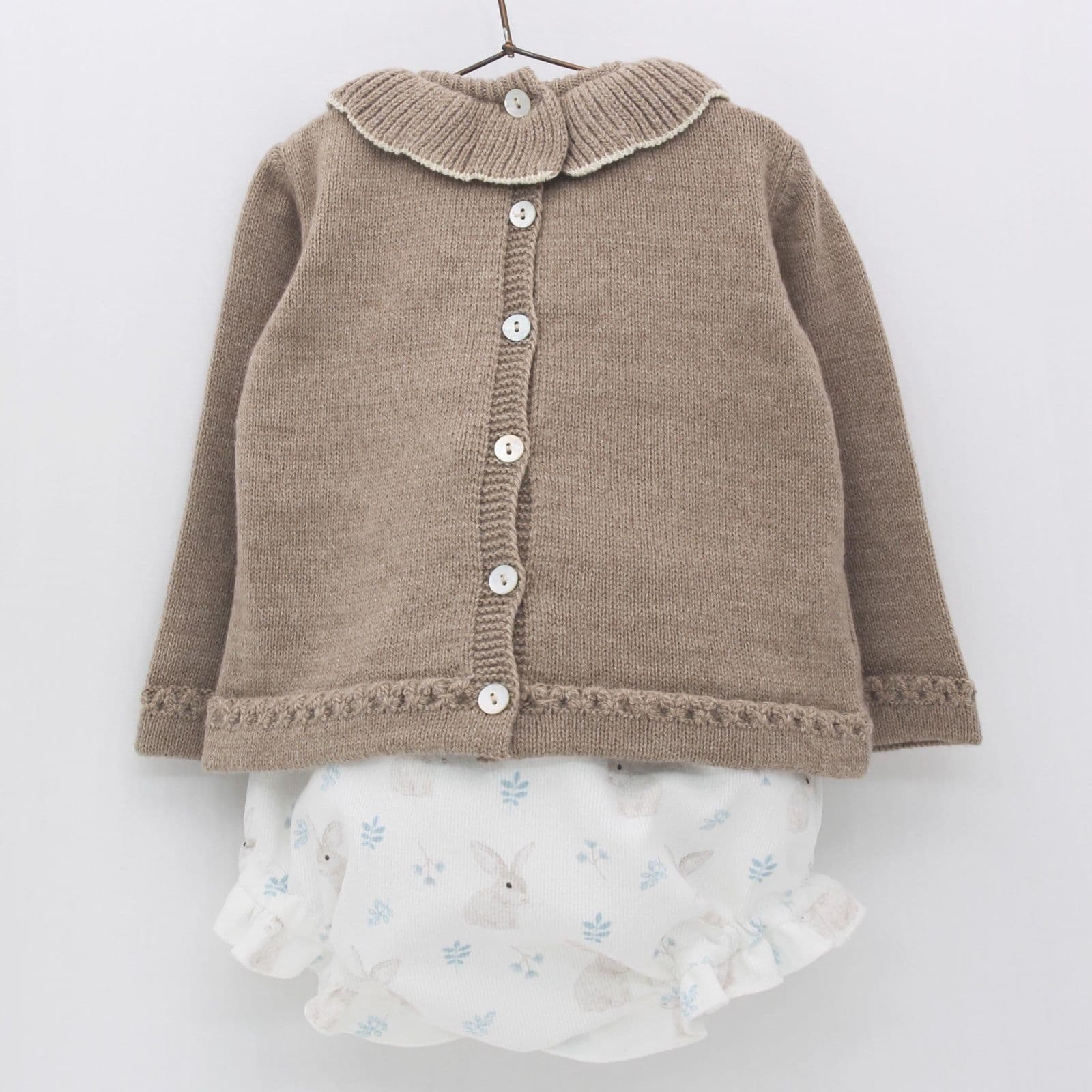 *SALE* FOQUE Baby Girls Taupe Knitted Bunny Top with Bloomers "2324107"