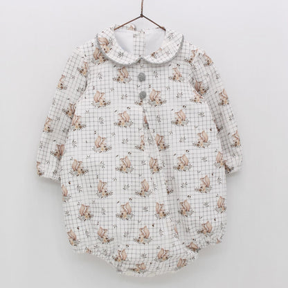 *SALE* FOQUE Baby Unisex Grey Squirrel Print Romper "2325106"
