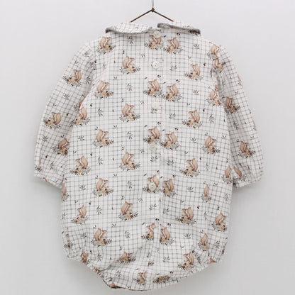 *SALE* FOQUE Baby Unisex Grey Squirrel Print Romper "2325106"