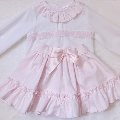 *SALE* Girls Pink Cotton Blouse with Skirt "MYD2360"