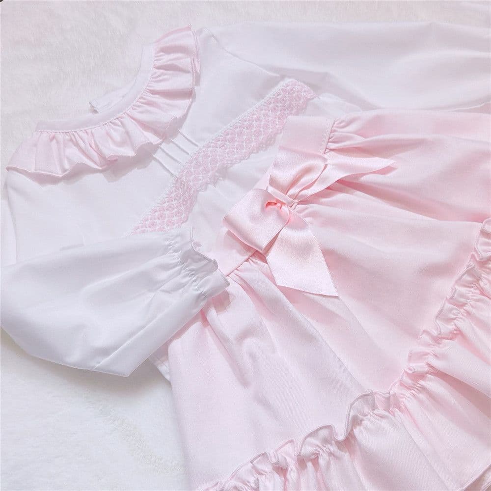 *SALE* Girls Pink Cotton Blouse with Skirt "MYD2360"