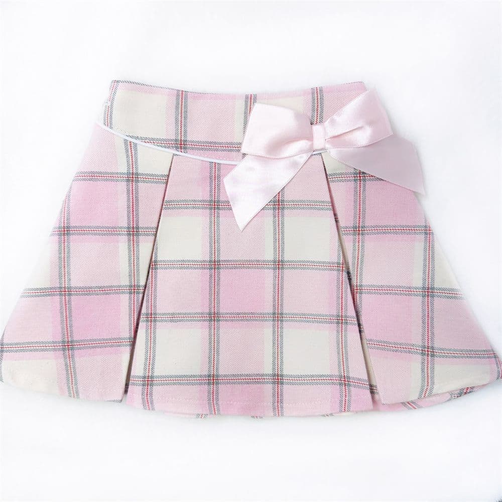 *SALE* Girls Pink Cotton Blouse with Tartan Skirt "MYD2370"