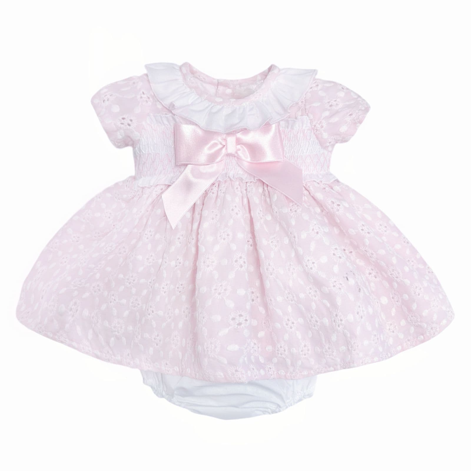 *SALE* Layla May Pale Pink Smocked & Embroidered Dress "LM2029"