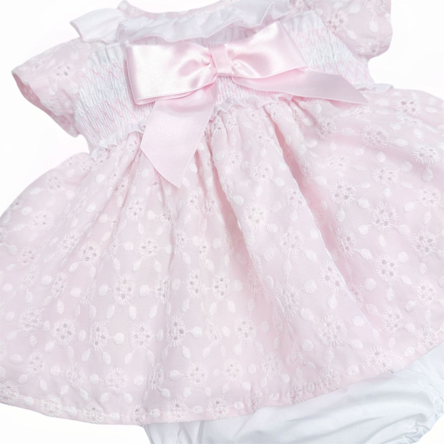 *SALE* Layla May Pale Pink Smocked & Embroidered Dress "LM2029"