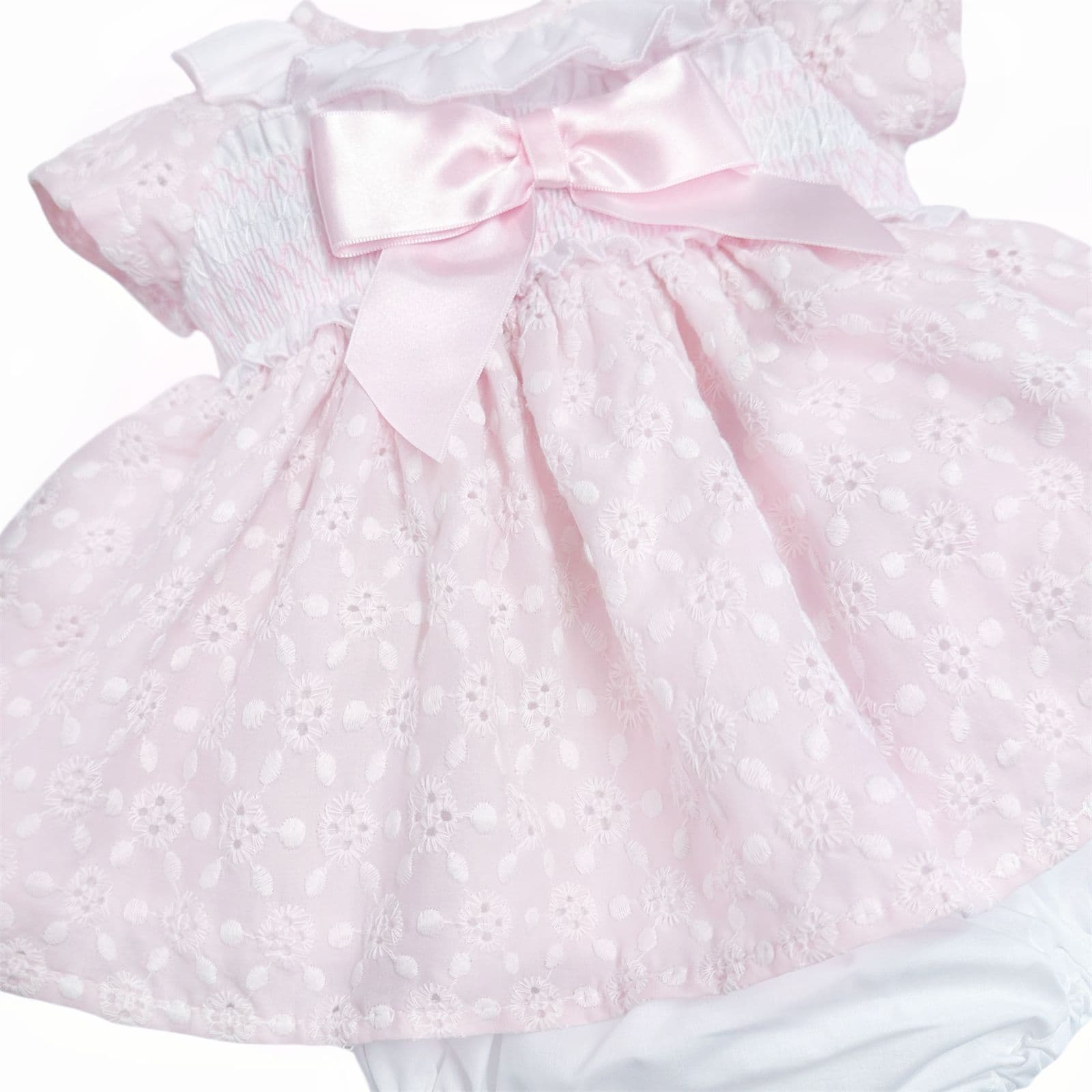 *SALE* Layla May Pale Pink Smocked & Embroidered Dress "LM2029"