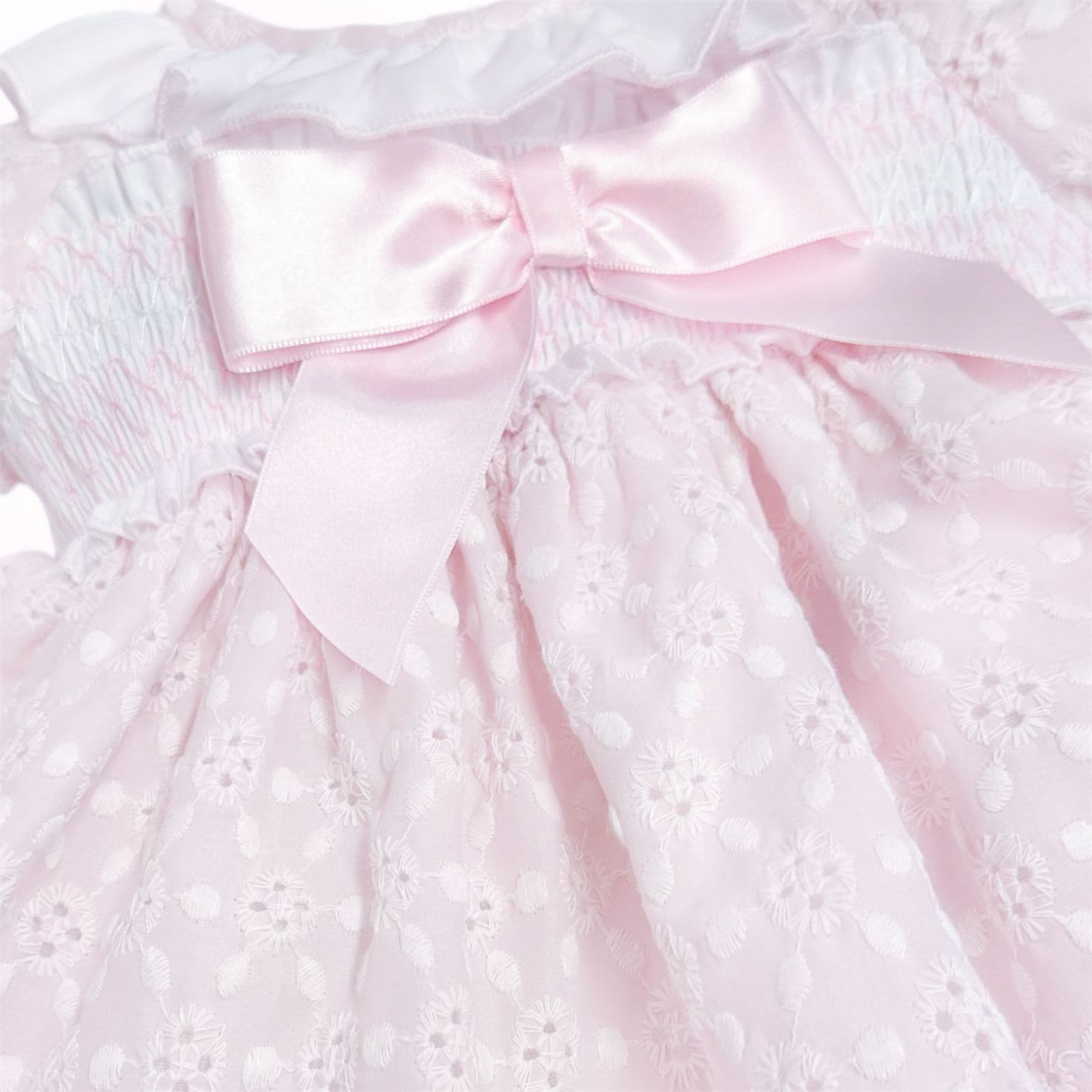 *SALE* Layla May Pale Pink Smocked & Embroidered Dress "LM2029"