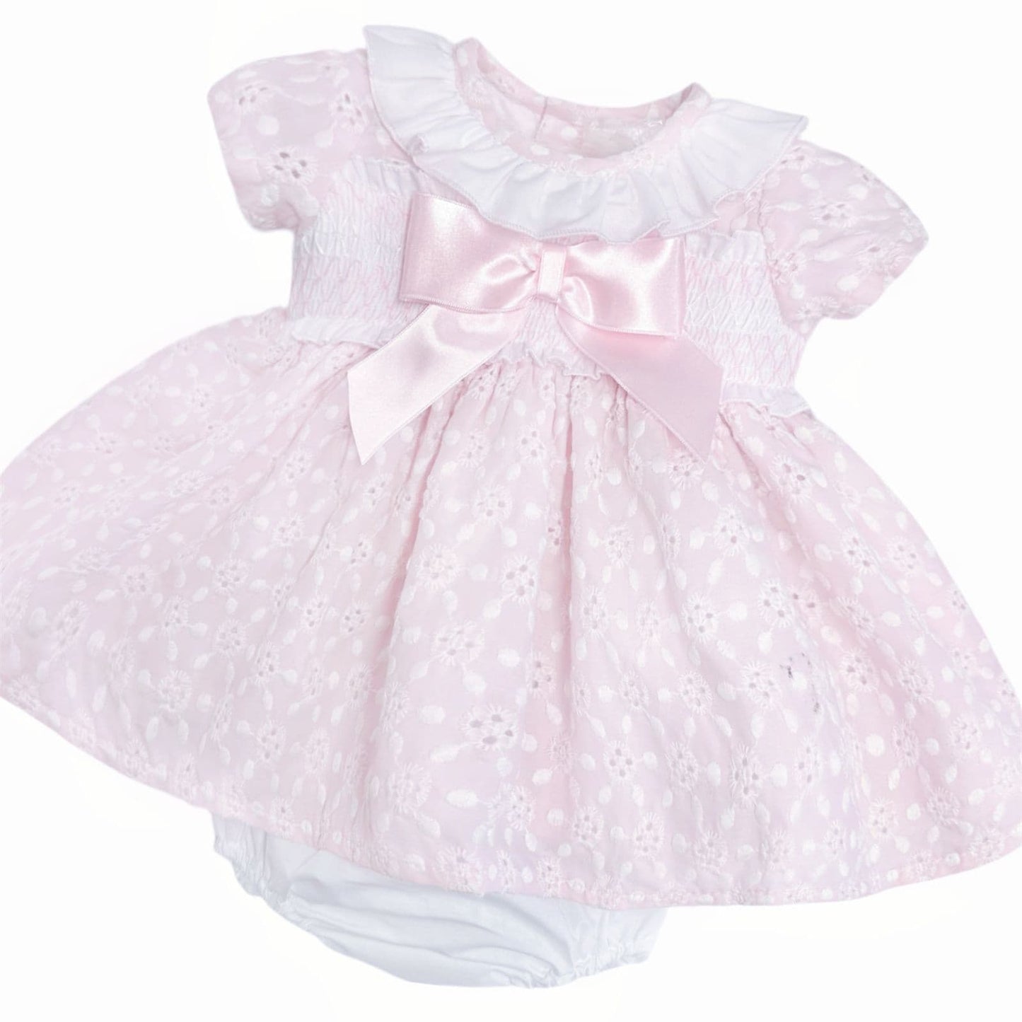 *SALE* Layla May Pale Pink Smocked & Embroidered Dress "LM2029"
