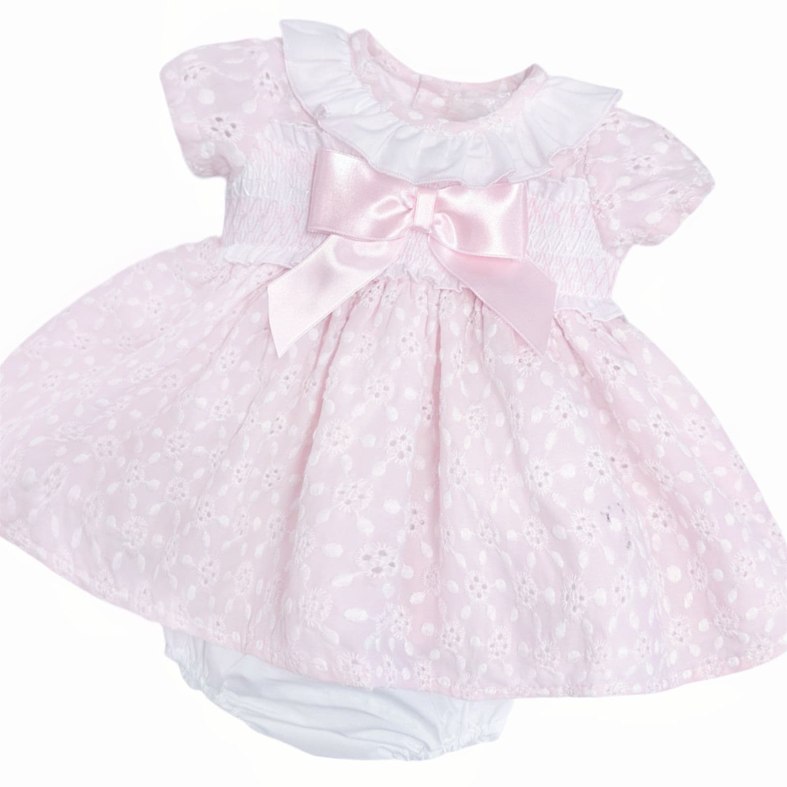 *SALE* Layla May Pale Pink Smocked & Embroidered Dress "LM2029"