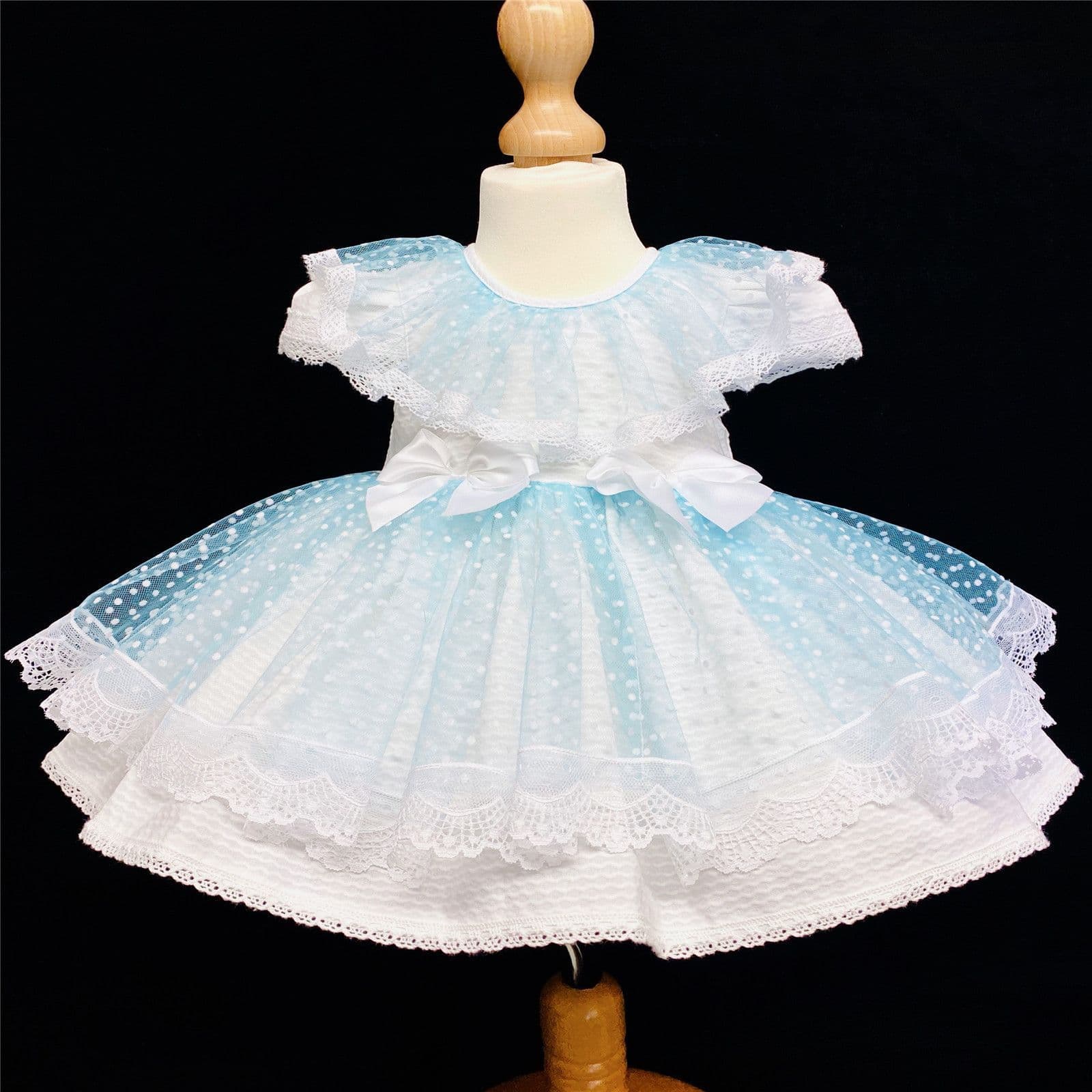 *SALE* Light Blue Puff Ball Lace Dress Romany Many Layers "2014"