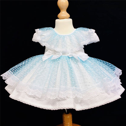 *SALE* Light Blue Puff Ball Lace Dress Romany Many Layers "2014"