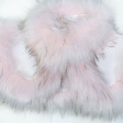 *SALE* New Baby Girl Pink Fluffy Faux Fur Cape Waffle Fabric