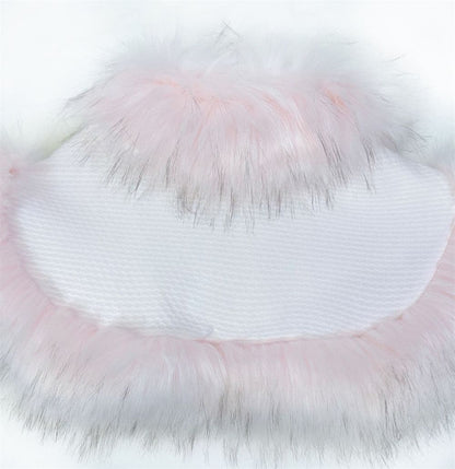 *SALE* New Baby Girl Pink Fluffy Faux Fur Cape Waffle Fabric