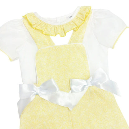 *SALE* Pale Yellow Floral Dungaree with Shirt "MYD2344Y"