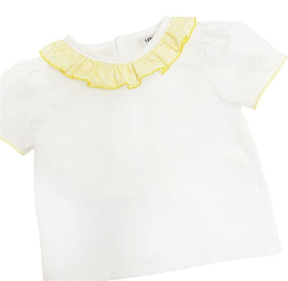 *SALE* Pale Yellow Floral Dungaree with Shirt "MYD2344Y"