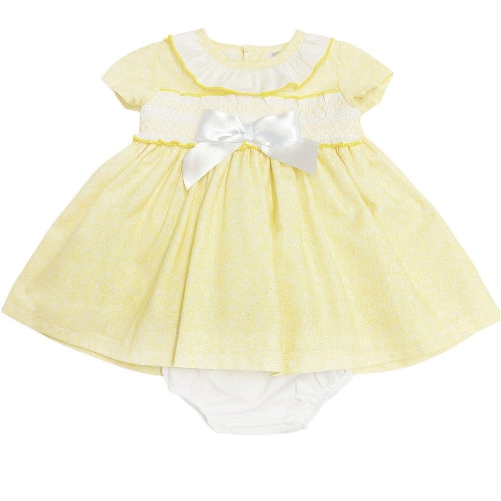 *SALE* Pale Yellow Floral Puff Ball Dress with Pants "MYD2343Y"