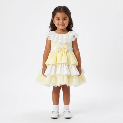*SALE* Pale Yellow Puff Ball Lace Dress "2401 Yellow"