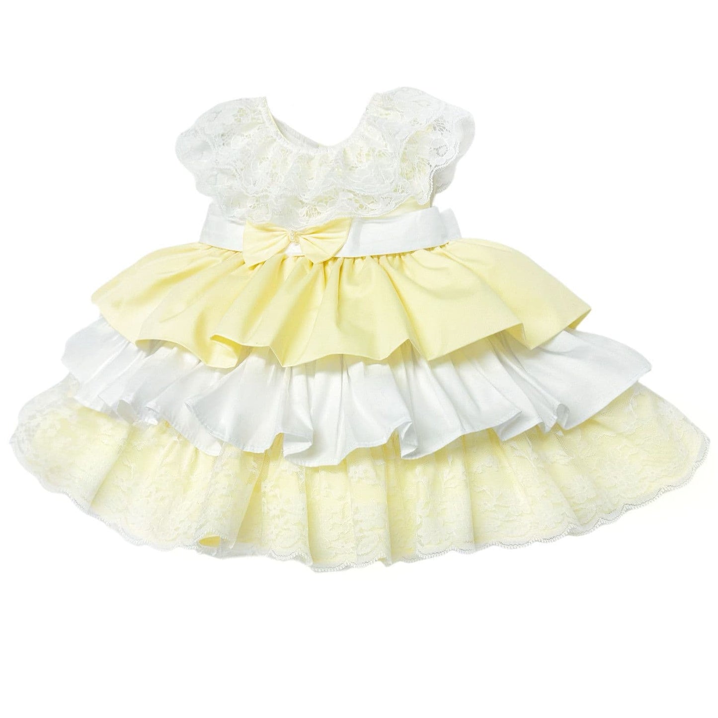 *SALE* Pale Yellow Puff Ball Lace Dress "2401 Yellow"