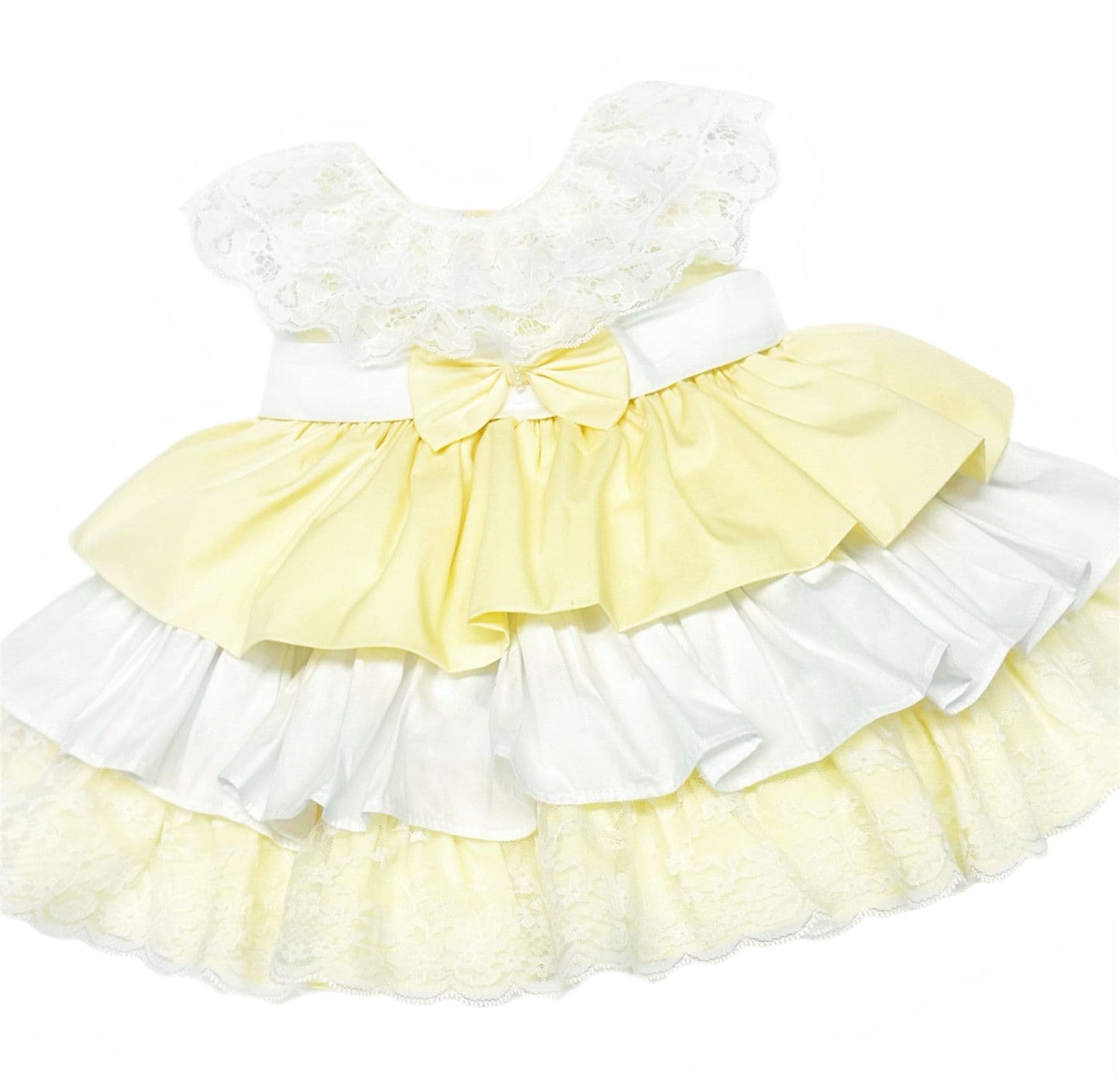 *SALE* Pale Yellow Puff Ball Lace Dress "2401 Yellow"