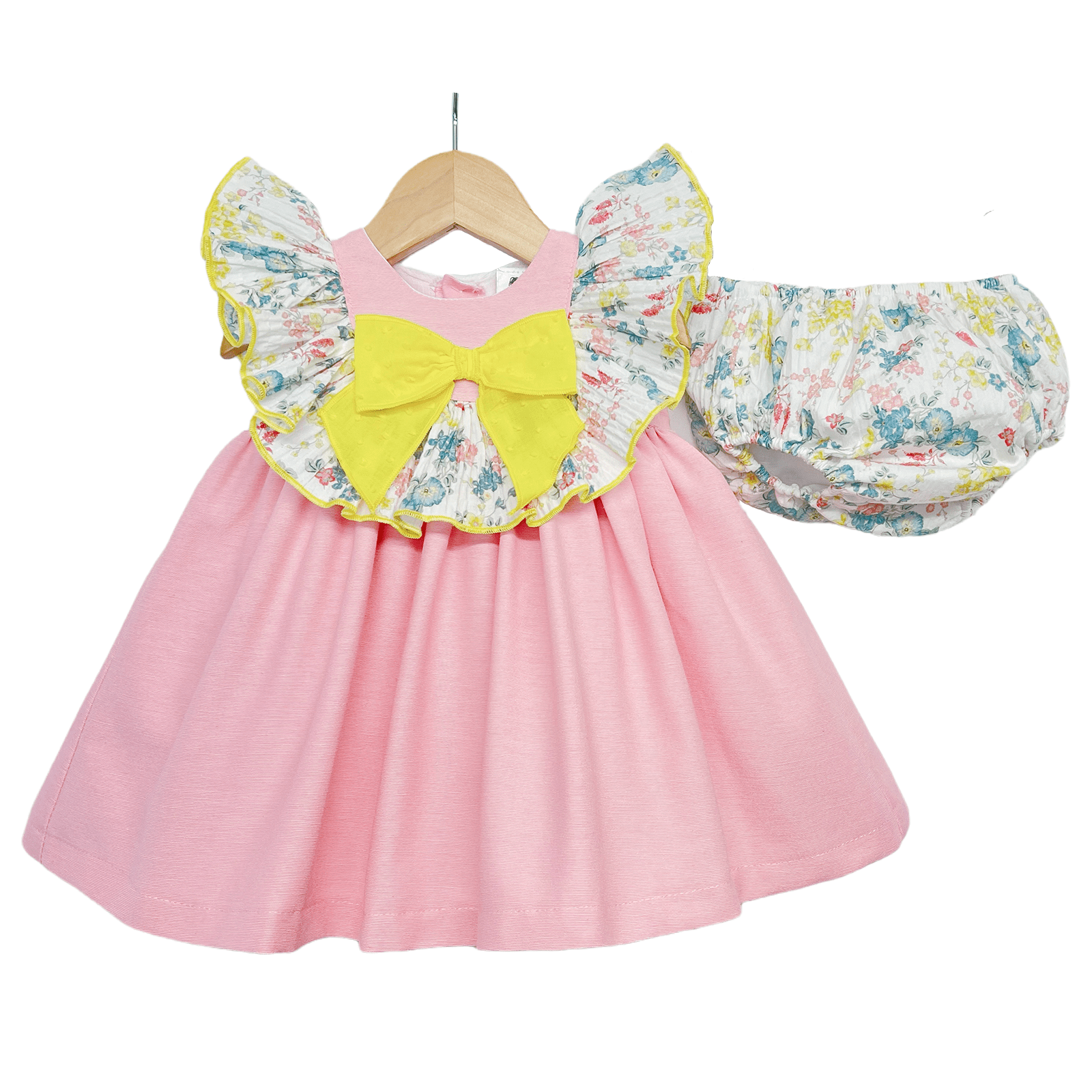 *SALE* Pink Big Collar Puff Dress with Pants "LM2211P"