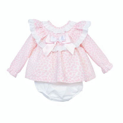 *SALE* Pink Floral Big Collar Dress with Pants "MYDC2455"