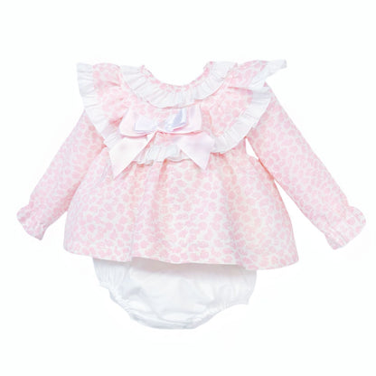 *SALE* Pink Floral Big Collar Dress with Pants "MYDC2455"