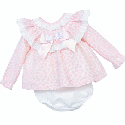*SALE* Pink Floral Big Collar Dress with Pants "MYDC2455"