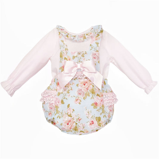 *SALE* Pink Floral Frilly Back Romper with Shirt "MYDC2482"