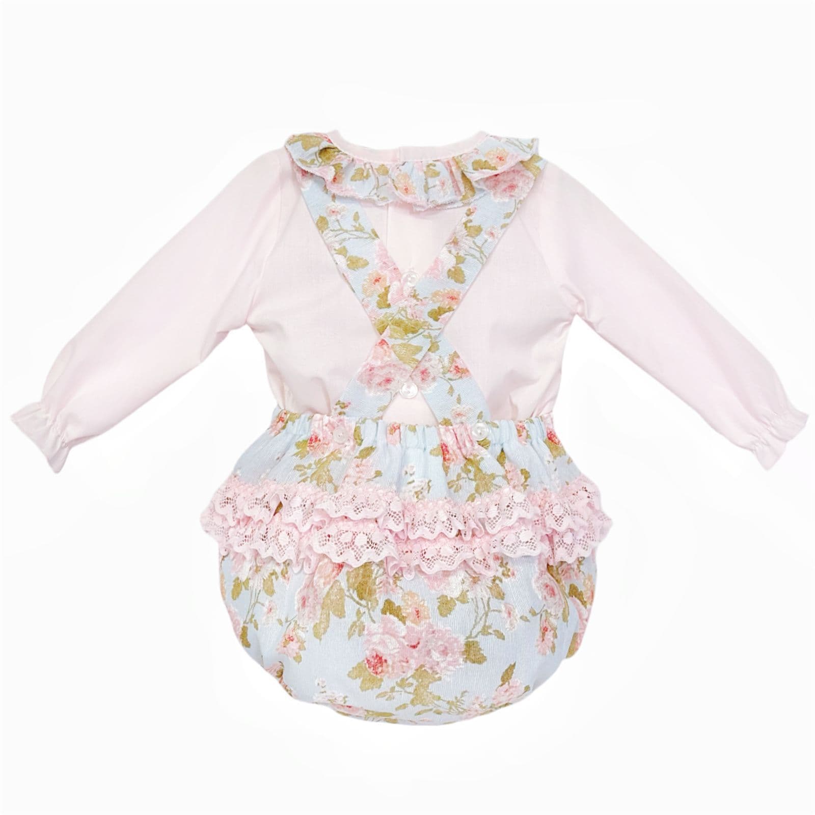 *SALE* Pink Floral Frilly Back Romper with Shirt "MYDC2482"