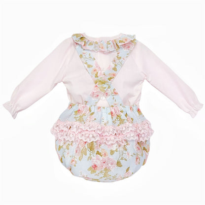 *SALE* Pink Floral Frilly Back Romper with Shirt "MYDC2482"