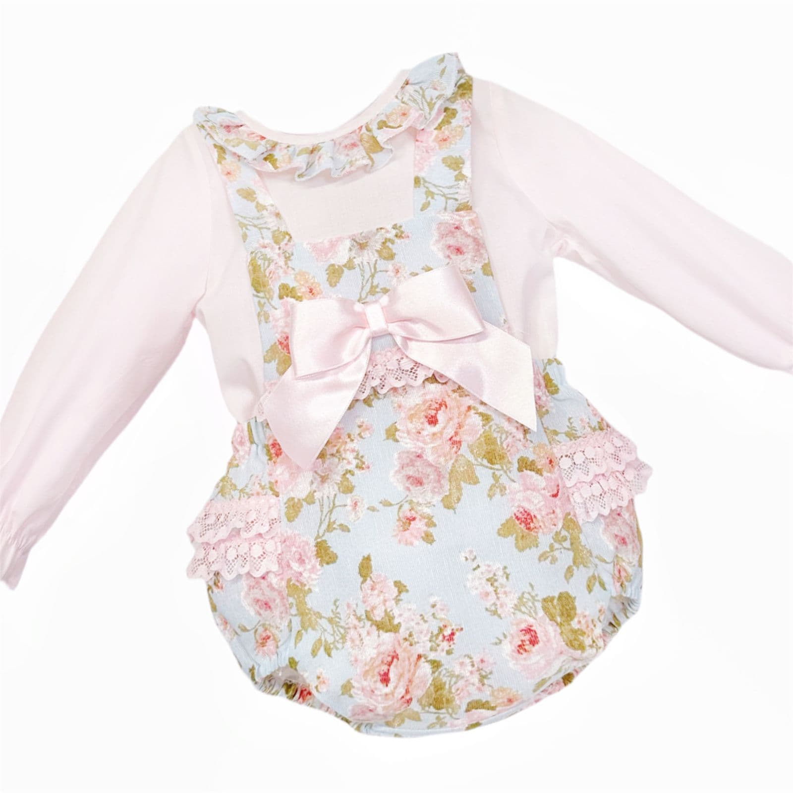 *SALE* Pink Floral Frilly Back Romper with Shirt "MYDC2482"