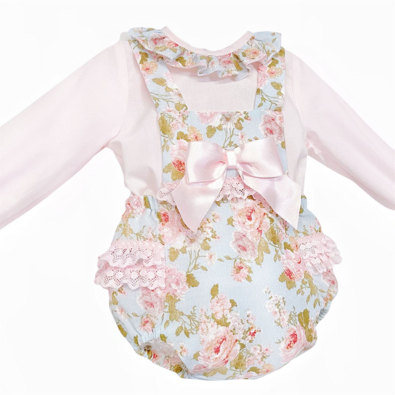 *SALE* Pink Floral Frilly Back Romper with Shirt "MYDC2482"