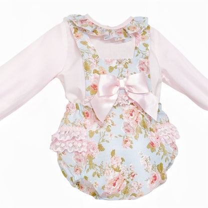 *SALE* Pink Floral Frilly Back Romper with Shirt "MYDC2482"