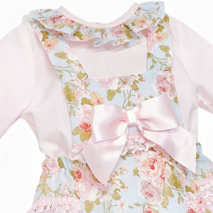 *SALE* Pink Floral Frilly Back Romper with Shirt "MYDC2482"