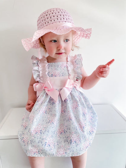 *SALE* Pink Floral Puff Ball Dress with Pants "MYD2305P"