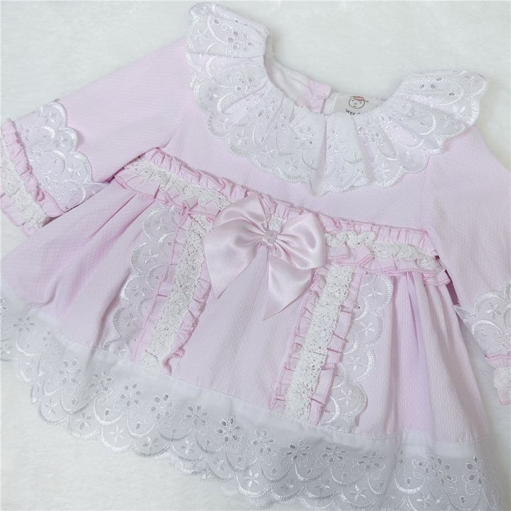 *SALE* Pink Frilly Lace Dress with Bloomer Set "2039 P"