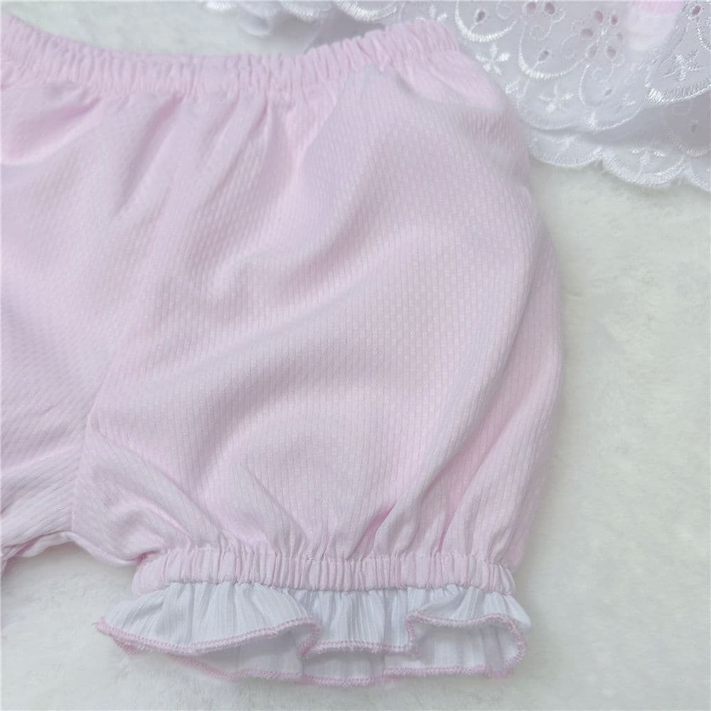 *SALE* Pink Frilly Lace Dress with Bloomer Set "2039 P"