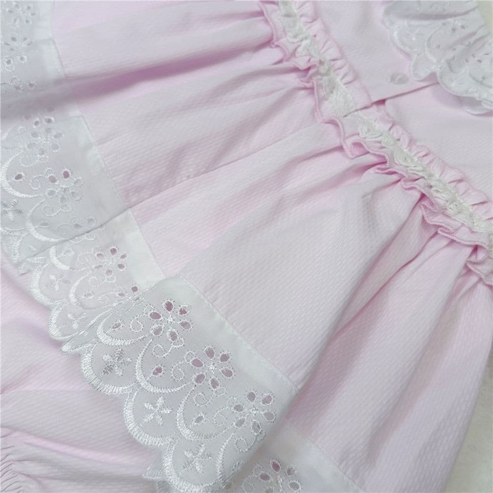 *SALE* Pink Frilly Lace Dress with Bloomer Set "2039 P"
