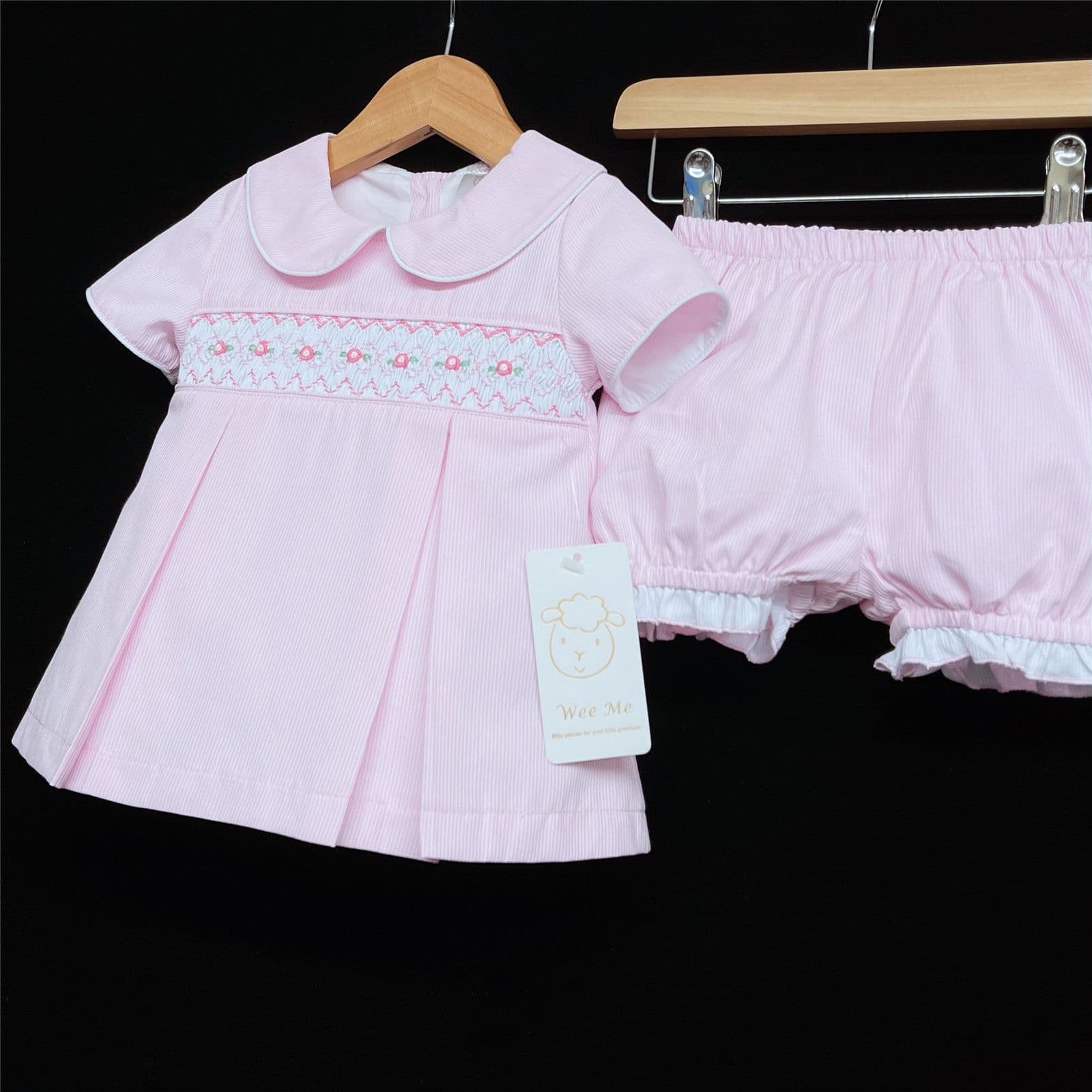 *SALE* Pink Hand Smocked Dress with Knickers "2145 Pink"