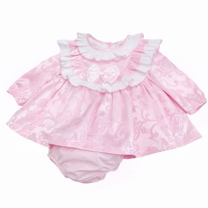 *SALE* Pink Jacquard Big Collar Dress with Pants "2415"