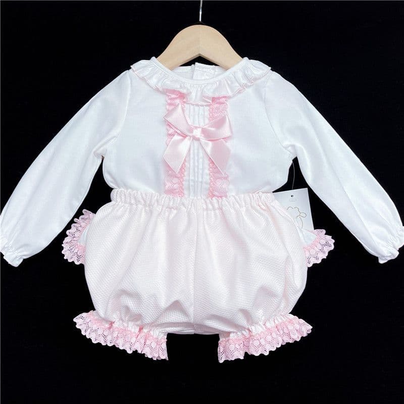 *SALE* Pink Lacey Shorts Set Big Satin Bow "MYD831P"