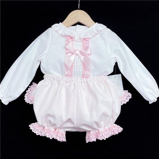*SALE* Pink Lacey Shorts Set Big Satin Bow "MYD831P"