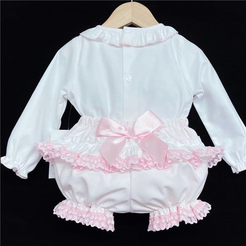 *SALE* Pink Lacey Shorts Set Big Satin Bow "MYD831P"