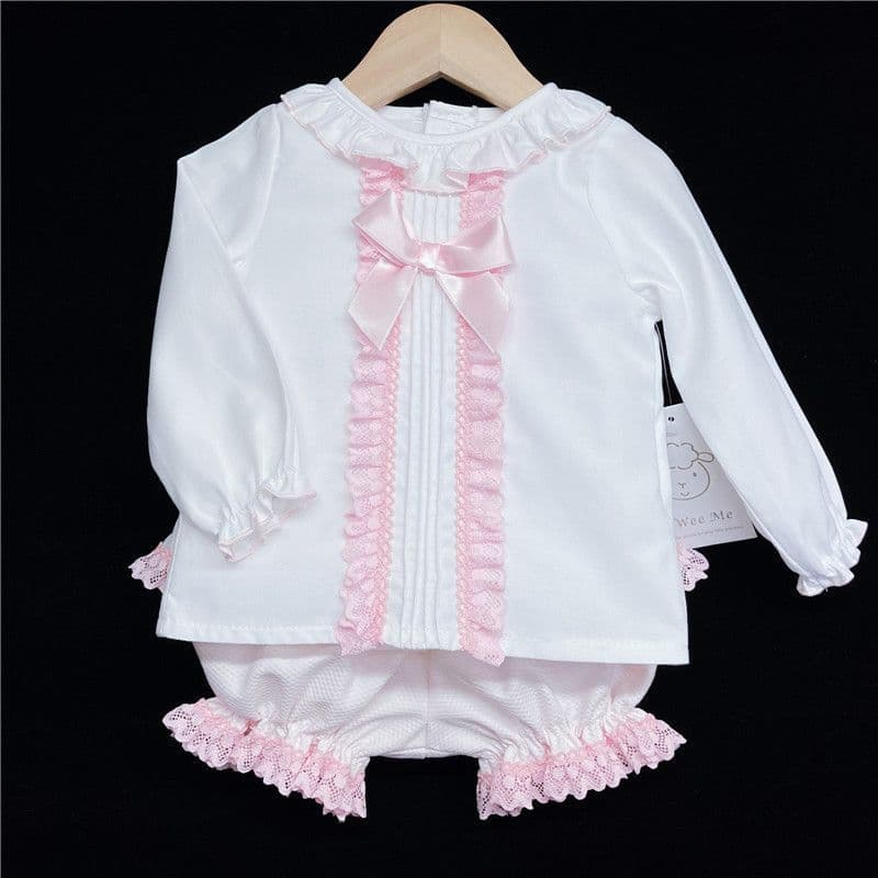 *SALE* Pink Lacey Shorts Set Big Satin Bow "MYD831P"